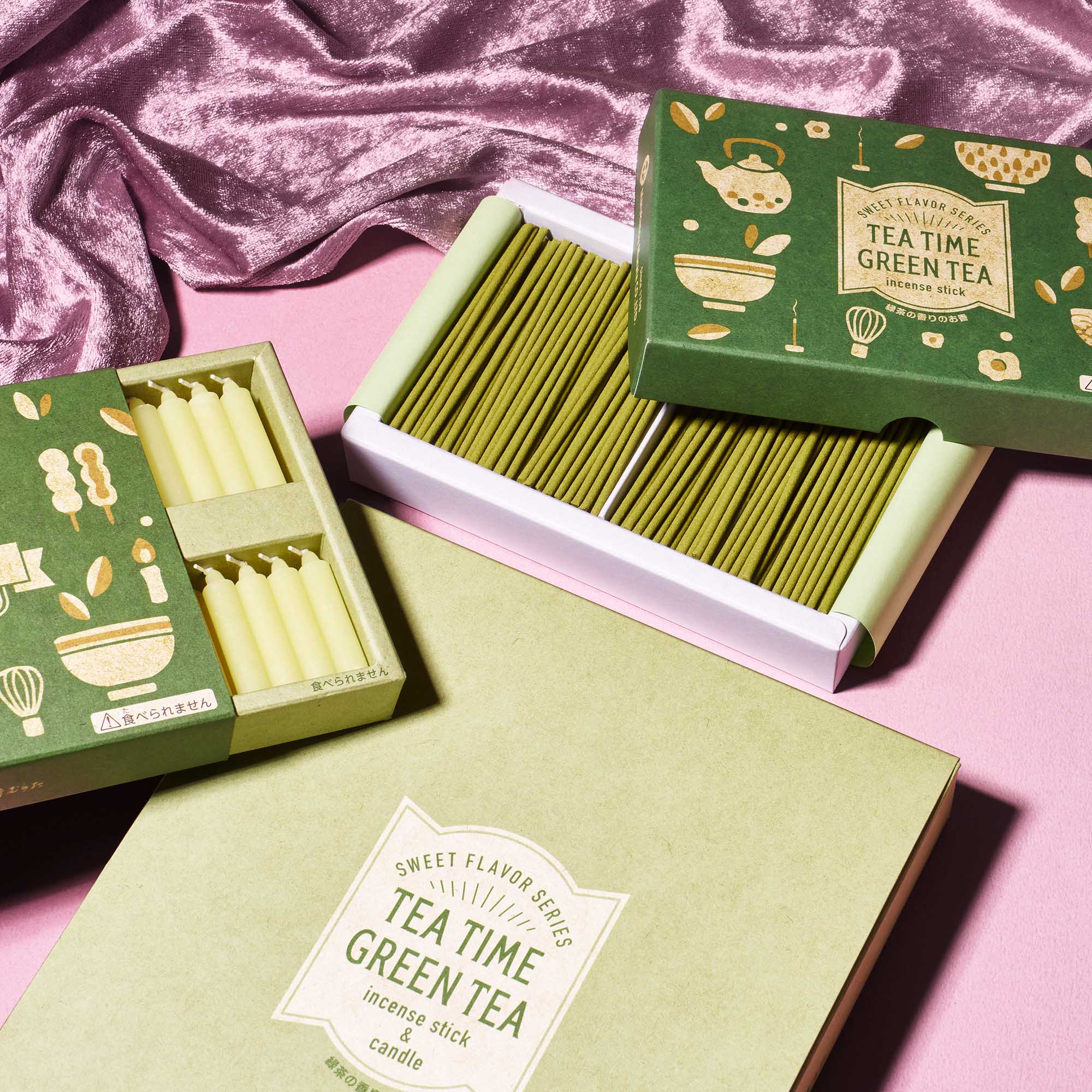Green Tea Candle and Incense Gift Box - Image 2